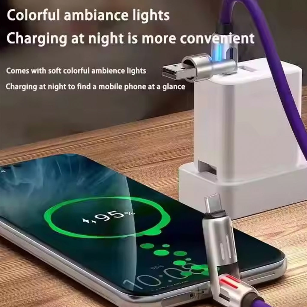 SuperFast Silicone 4in1 RGB LED Light Metal Premium Connector Cable bareera bazaar