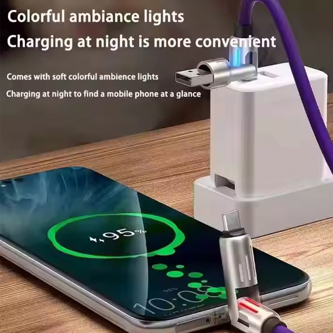 SuperFast Silicone 4in1 RGB LED Light Metal Premium Connector Cable bareera bazaar