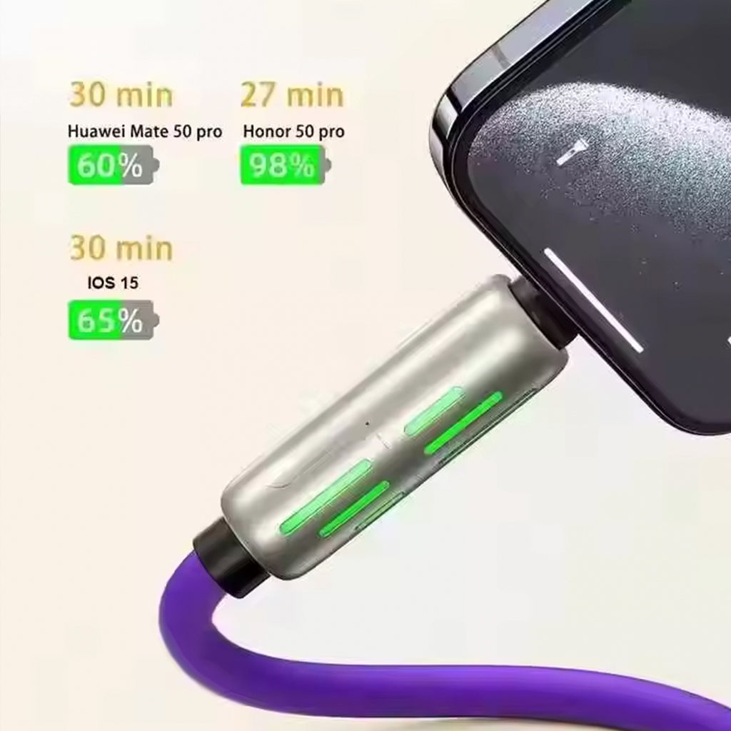 SuperFast Silicone 4in1 RGB LED Light Metal Premium Connector Cable bareera bazaar