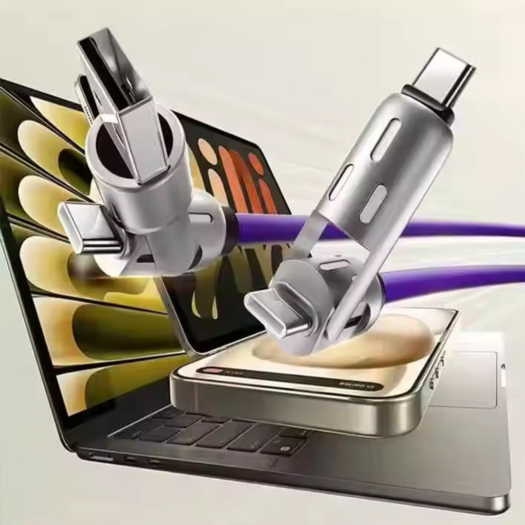 SuperFast Silicone 4in1 RGB LED Light Metal Premium Connector Cable bareera bazaar