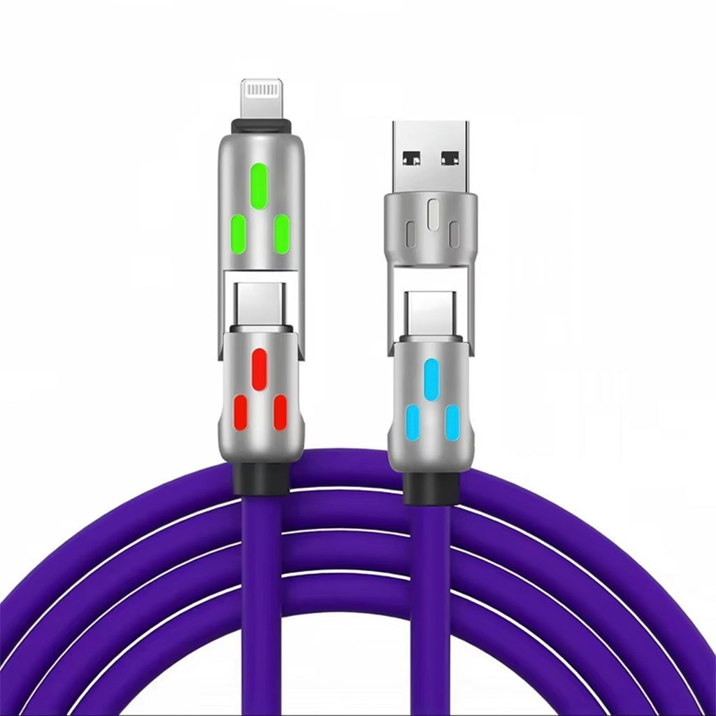 SuperFast Silicone 4in1 RGB LED Light Metal Premium Connector Cable bareera bazaar