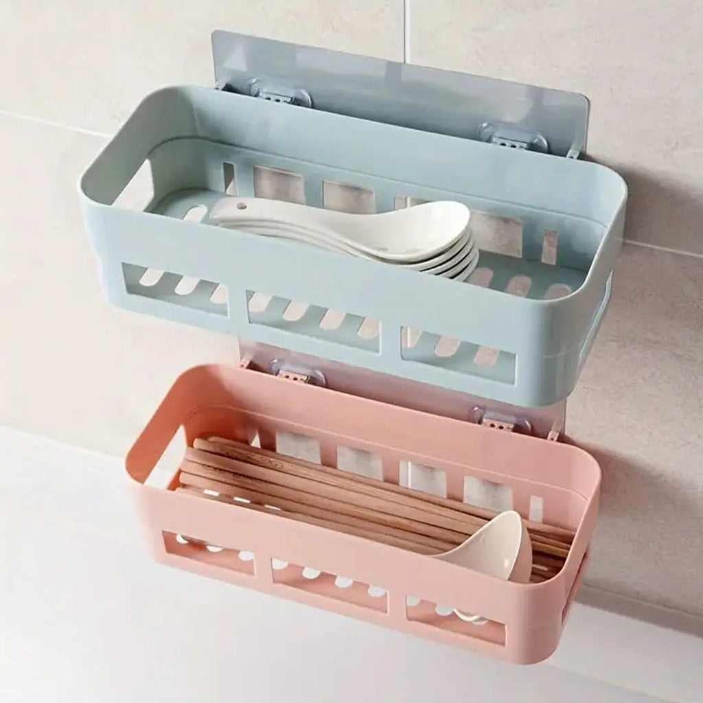Multipurpose Shelf Self Adhesive Plastic Rack bareera bazaar