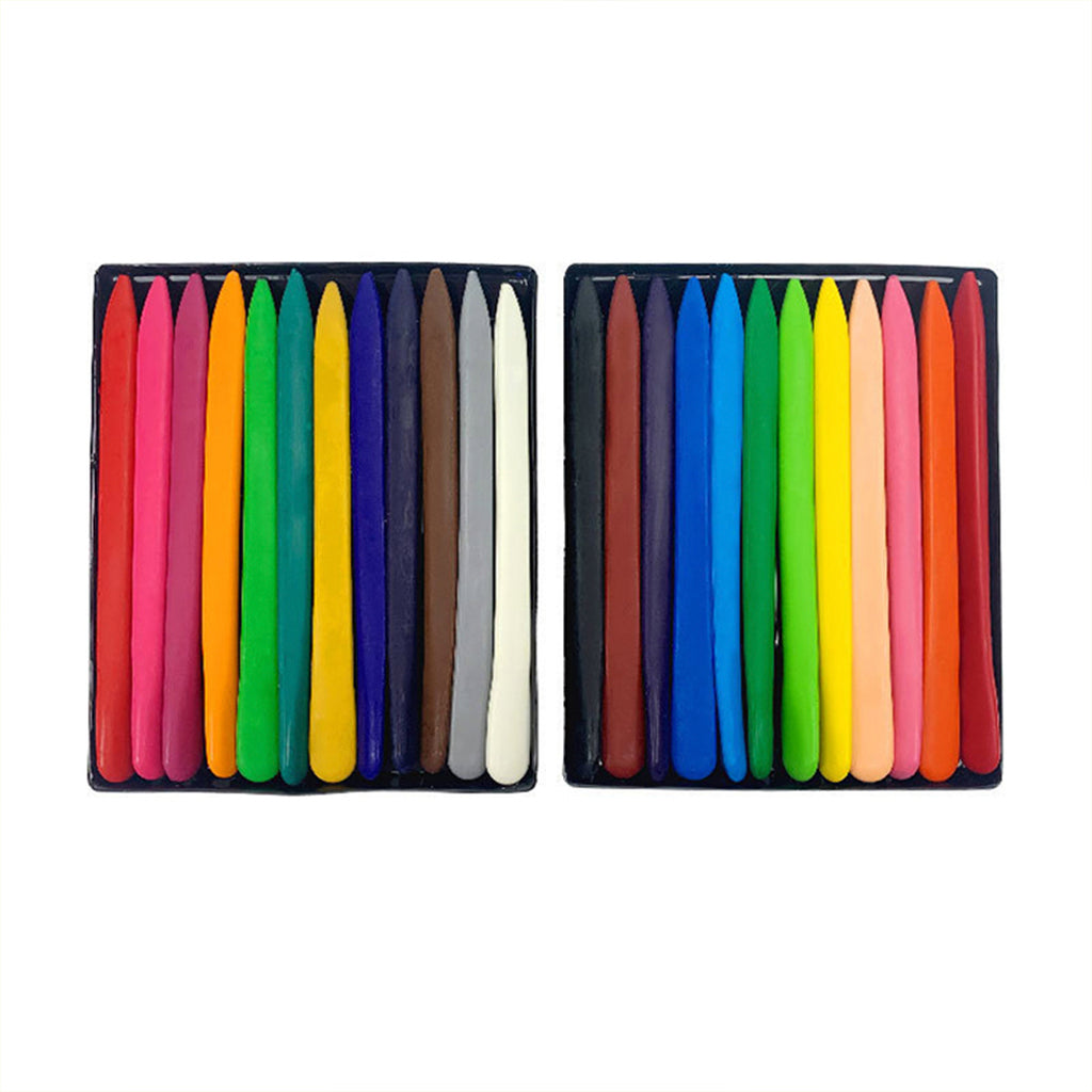 Pack of 12pcs Plastic Crayons Non-Toxic No Dirty Hands and Waterproof Crayon Colours