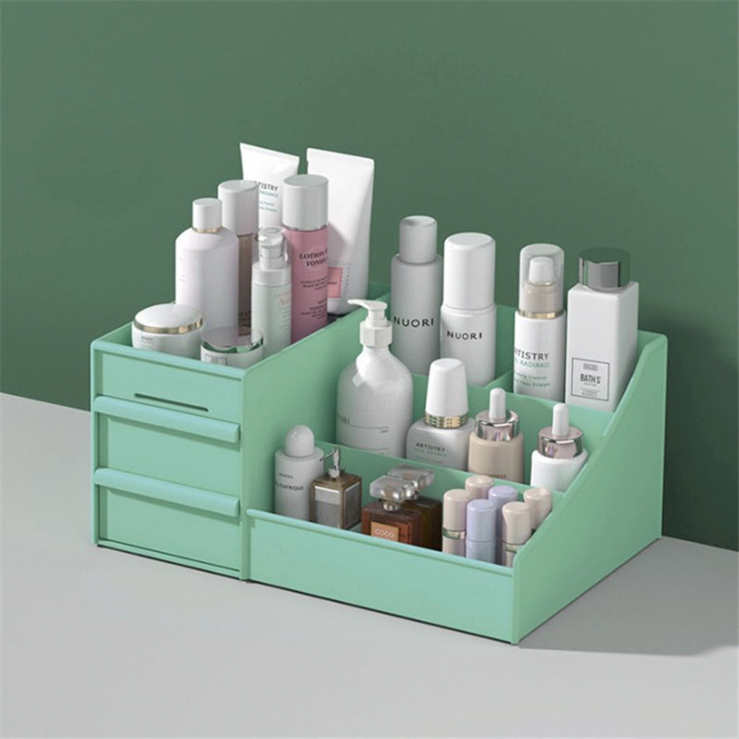 2Drawer 9Portion Cosmetics Plastic Table Organizer