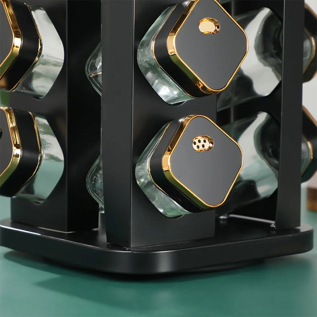 Imported Luxury 12pcs Rotating Kitchen Spice Jar