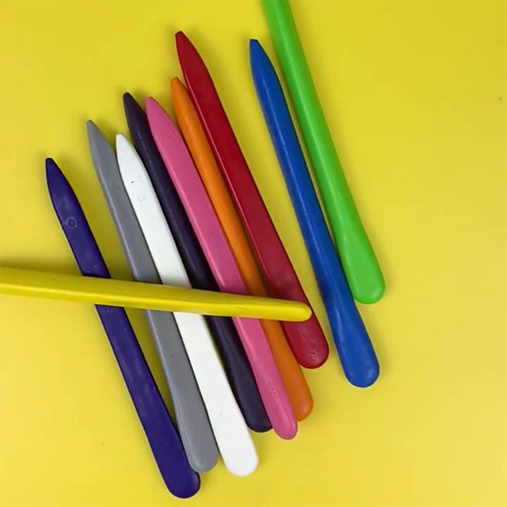 Pack of 12pcs Plastic Crayons Non-Toxic No Dirty Hands and Waterproof Crayon Colours