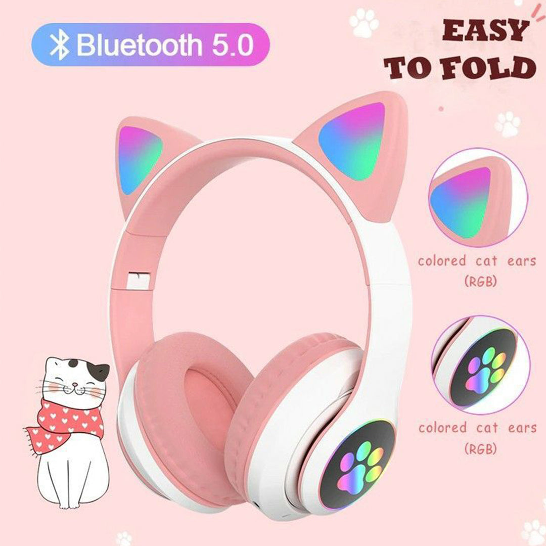 LED Cat Ears Foldable Headphones