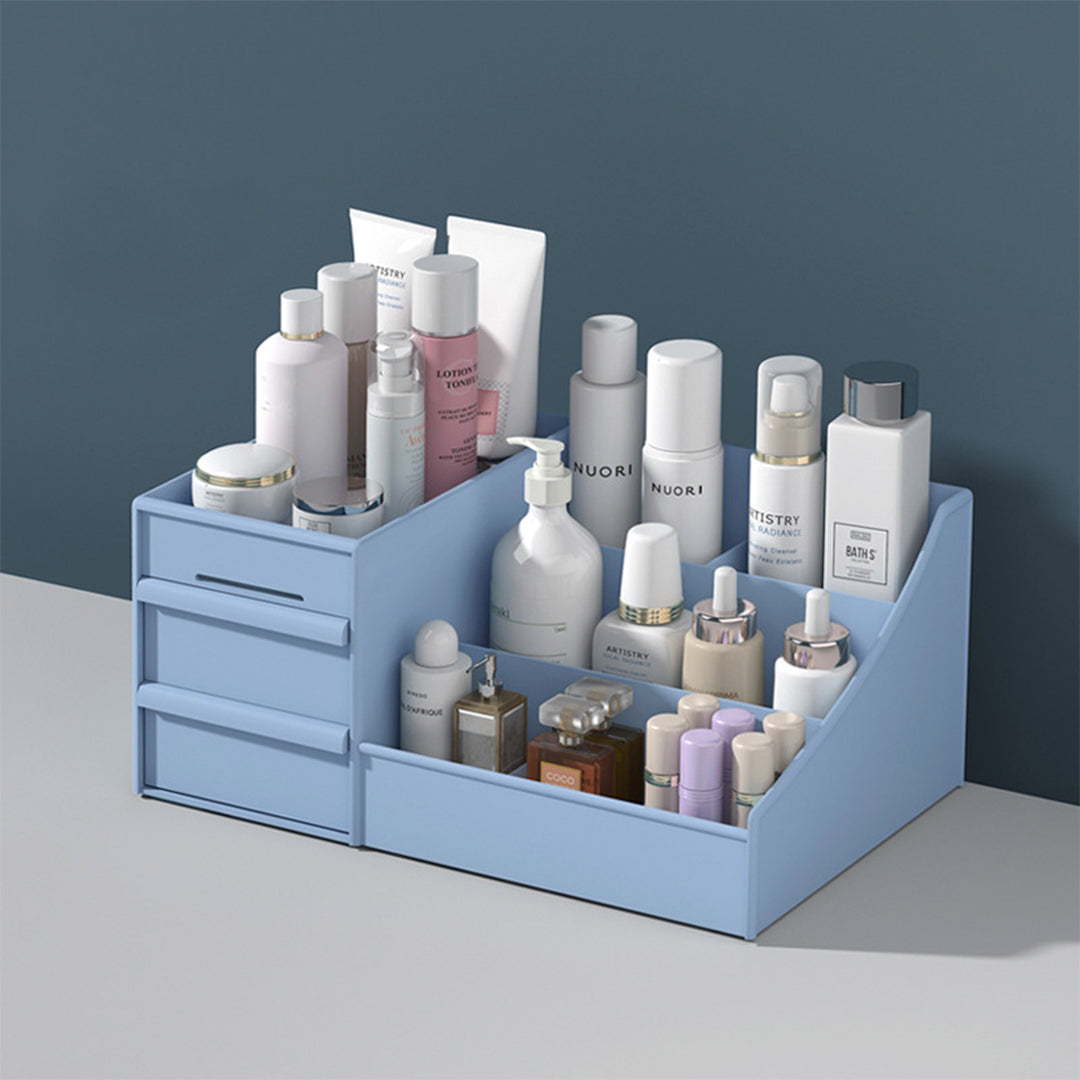 2Drawer 9Portion Cosmetics Plastic Table Organizer