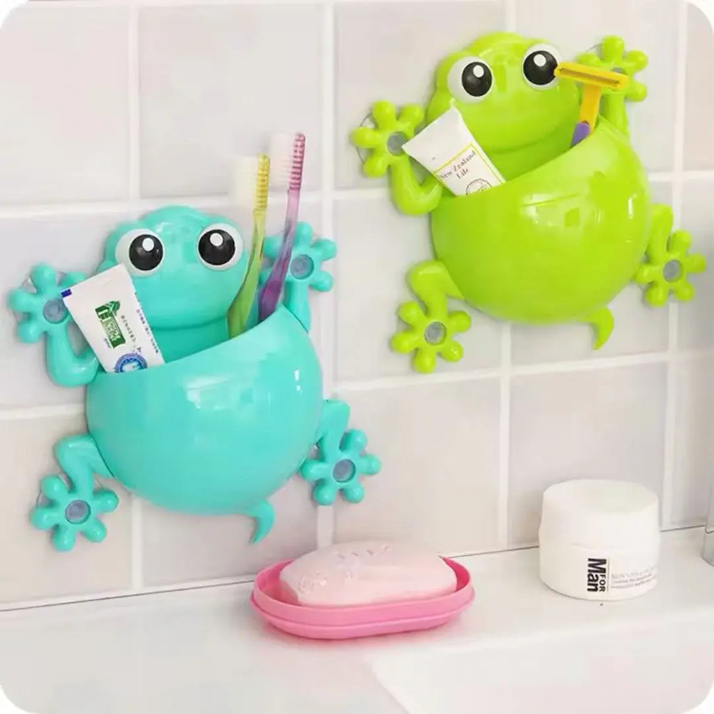 Frog Shape Suction Adhesive Wall Brushes Holder bareera bazaar