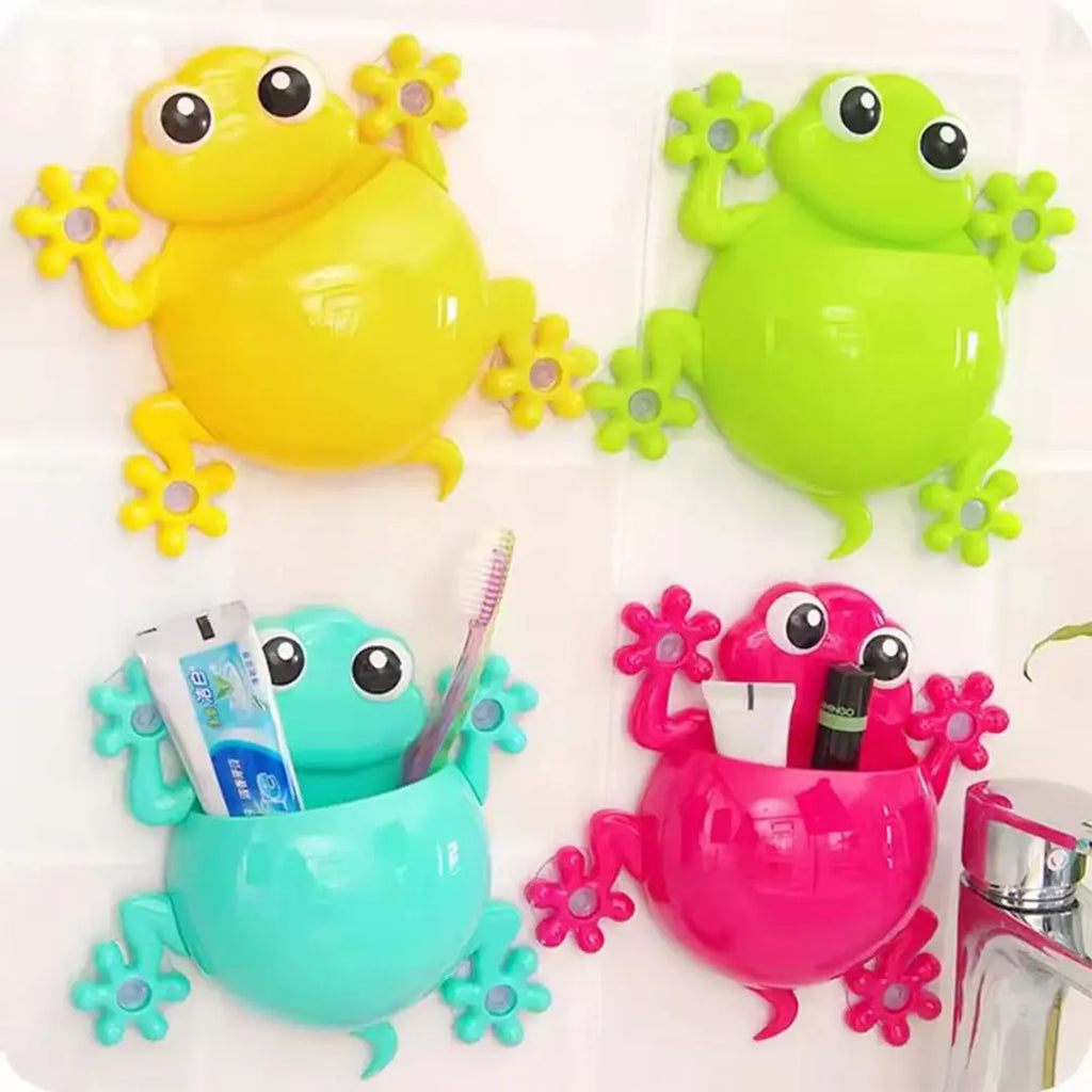 Frog Shape Suction Adhesive Wall Brushes Holder bareera bazaar