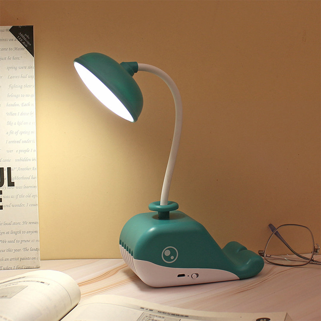 Rechargeable 3-Mode Gear Whale Shape Desktop LED Lamp
