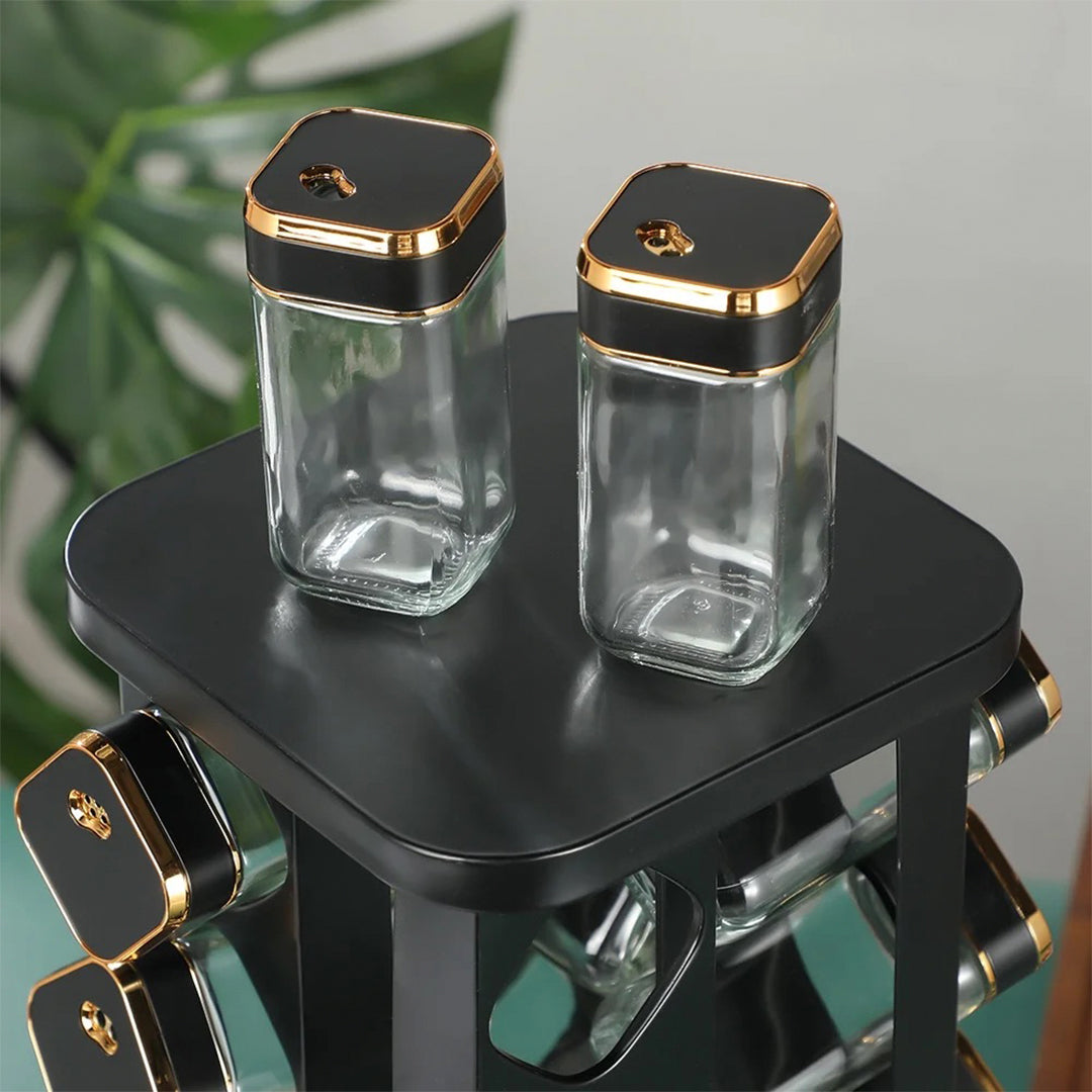 Imported Luxury 12pcs Rotating Kitchen Spice Jar