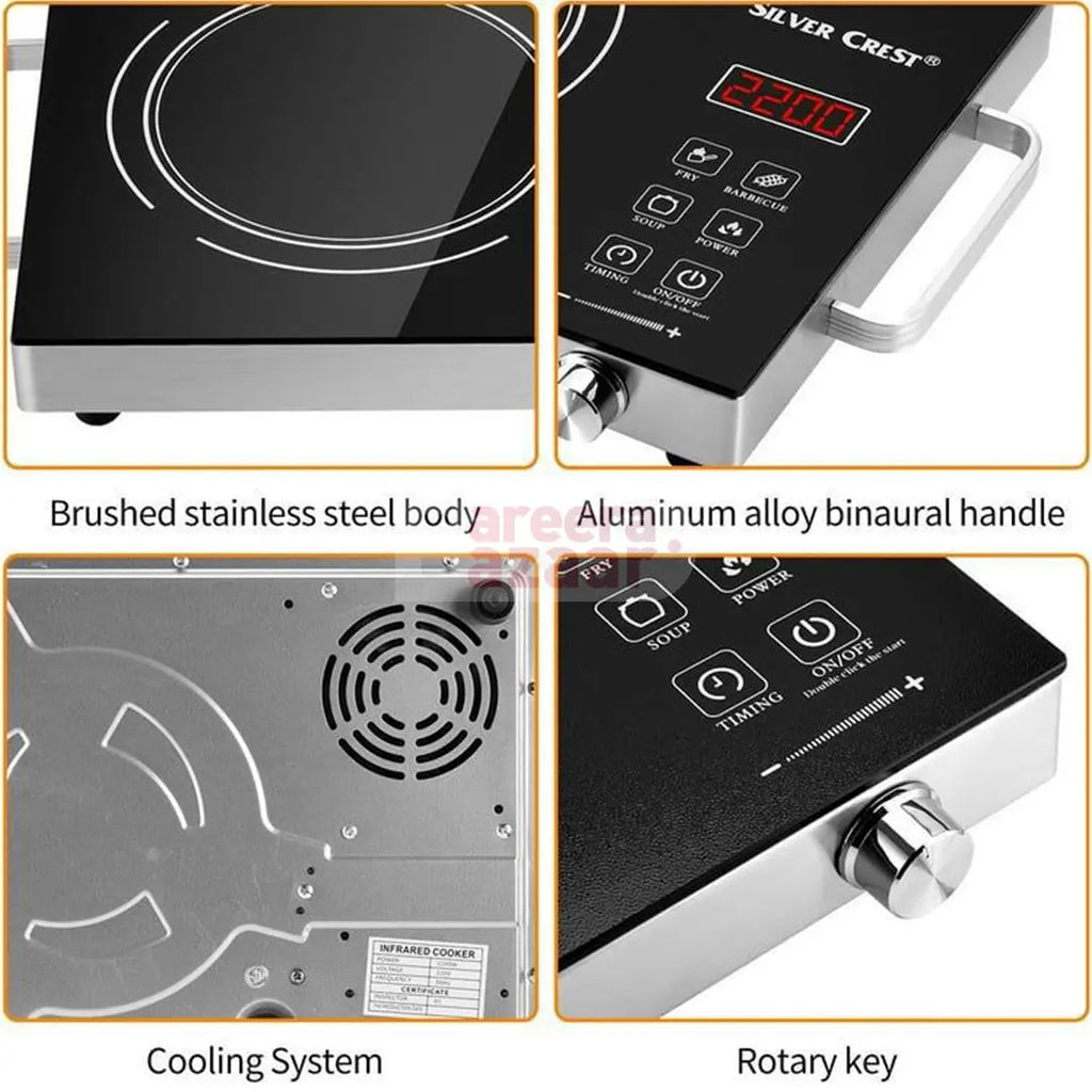 SilverCrest Hot Plate Infrared Induction Cooktop Stove – 2200W bareera bazaar