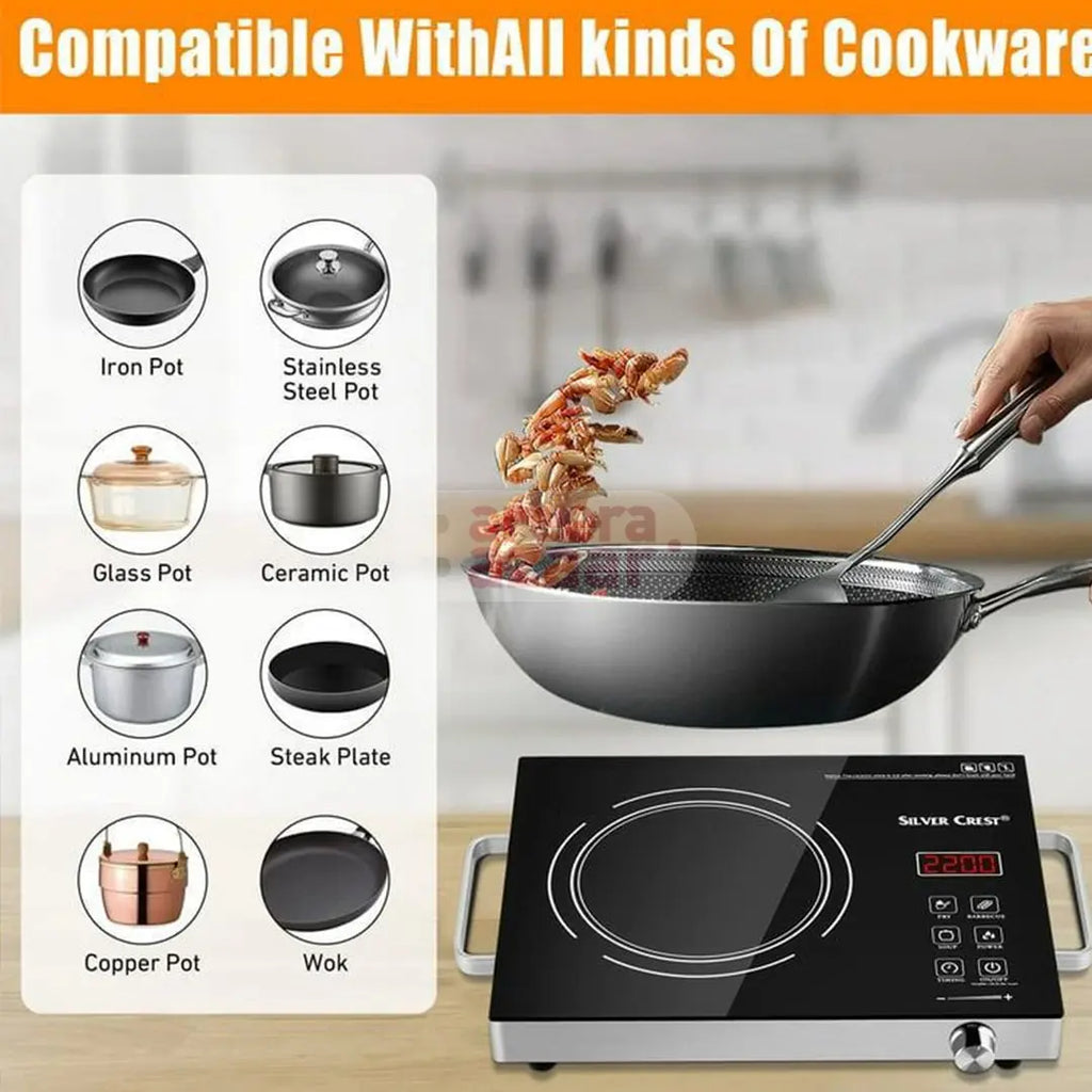 SilverCrest Hot Plate Infrared Induction Cooktop Stove – 2200W bareera bazaar