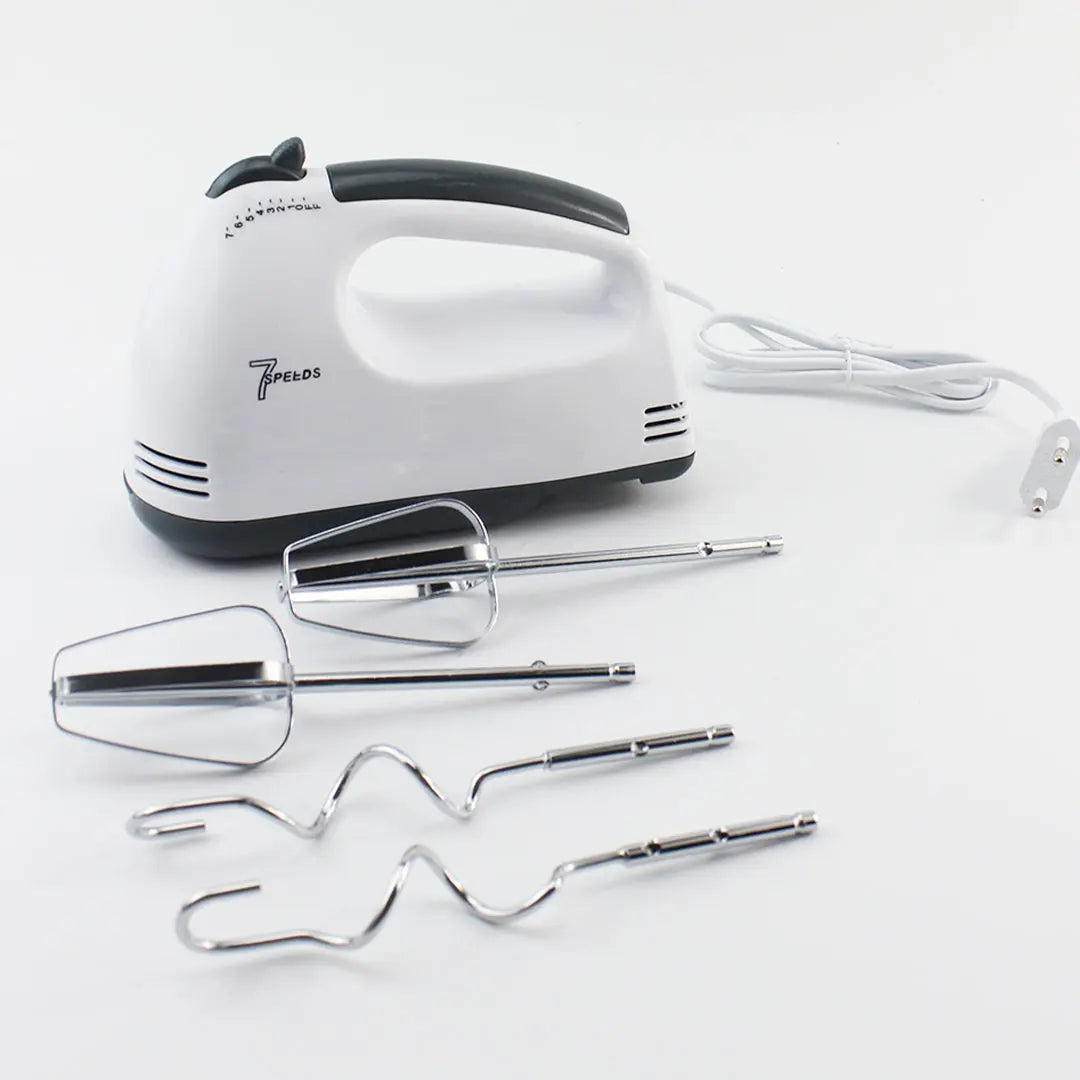 Electric Scarlett Hand Mixer with 7 Speed Egg Beater and Chrome Beater + Dough Hook bareera bazaar