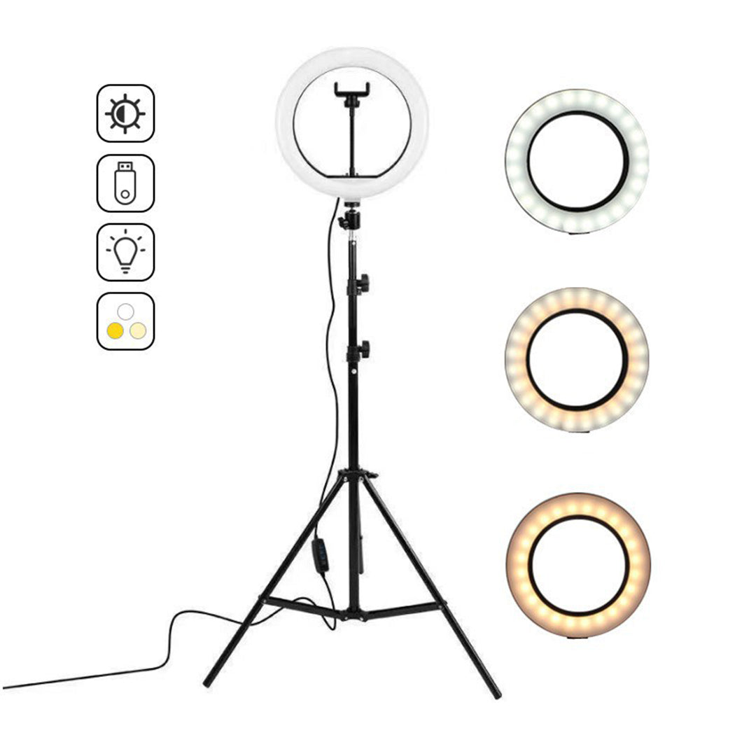 26cm 3modes Ring Light with 7ft Stand