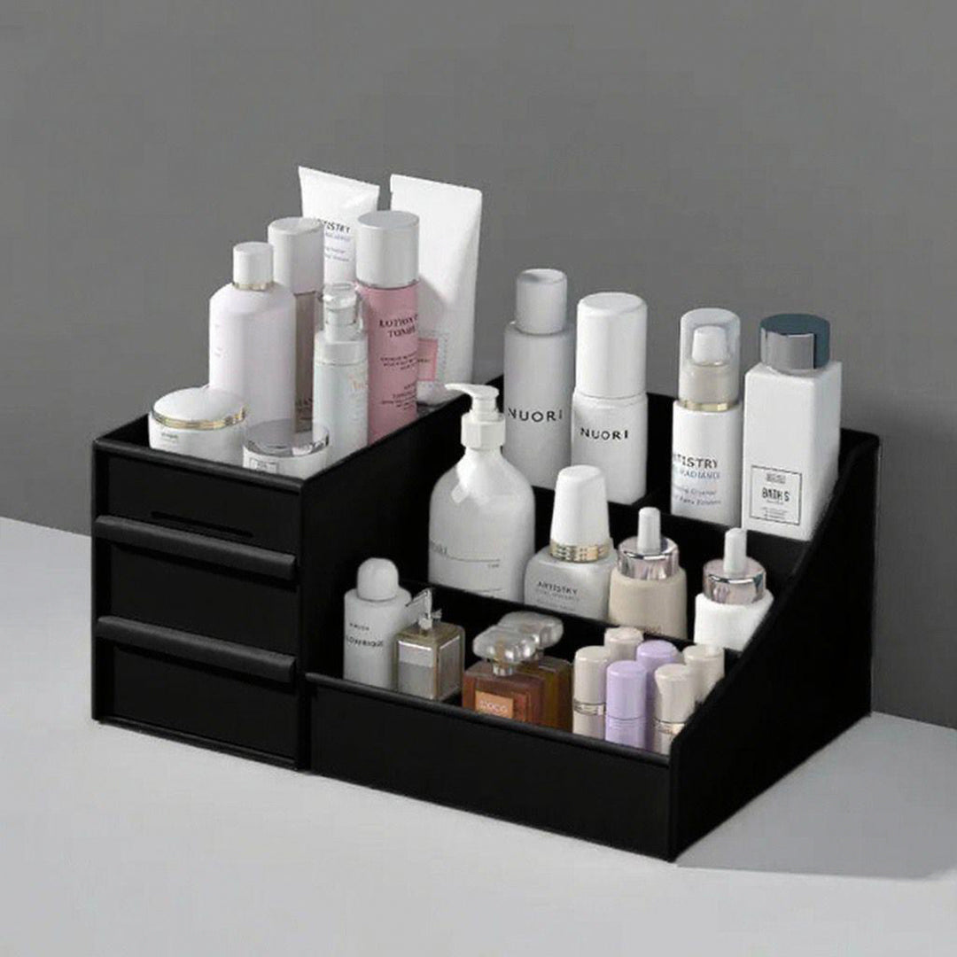 2Drawer 9Portion Cosmetics Plastic Table Organizer
