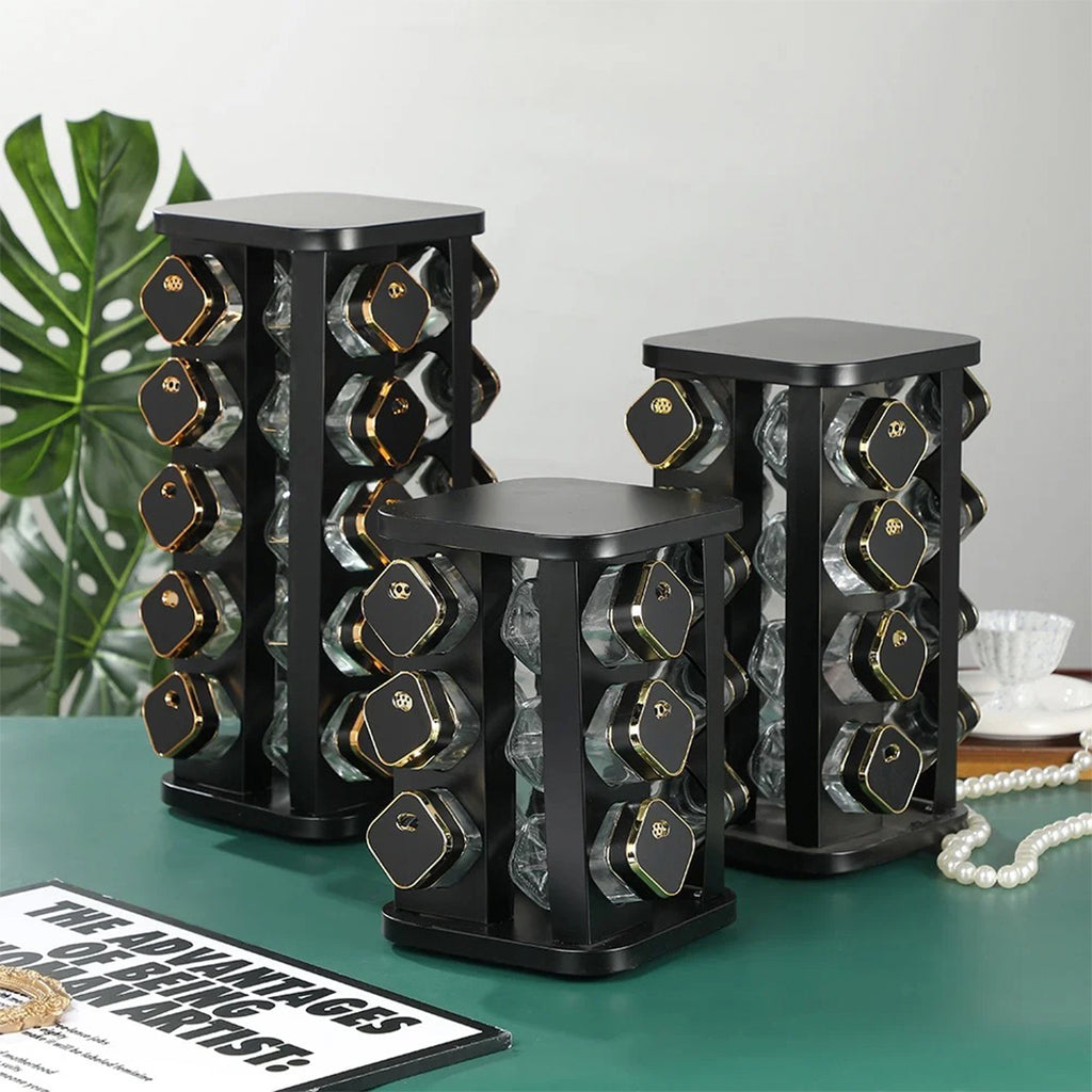 Imported Luxury 12pcs Rotating Kitchen Spice Jar