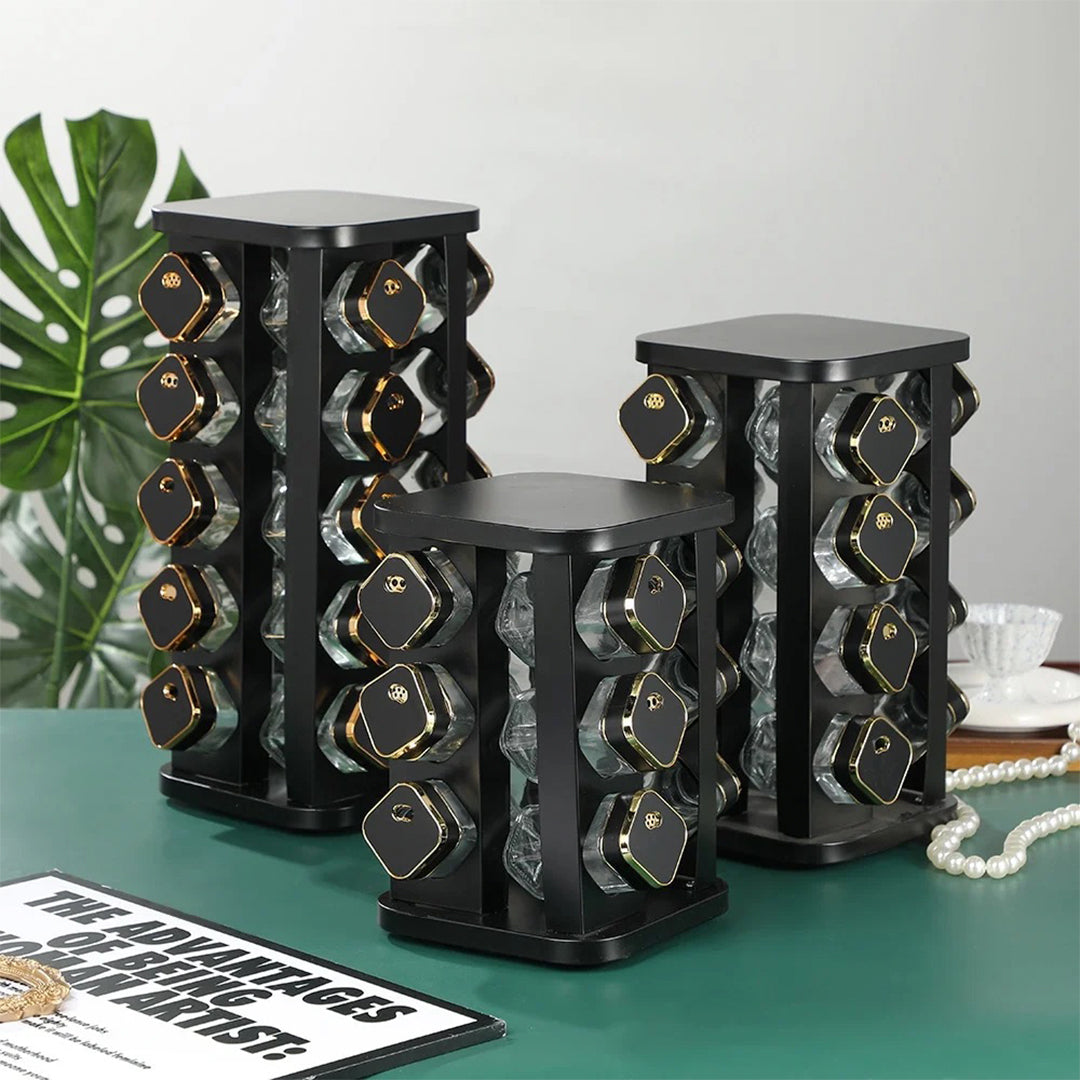 Imported Luxury 12pcs Rotating Kitchen Spice Jar