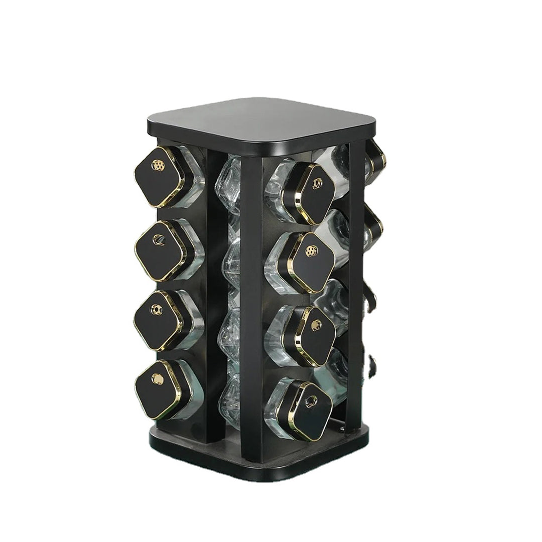 Imported Luxury 12pcs Rotating Kitchen Spice Jar