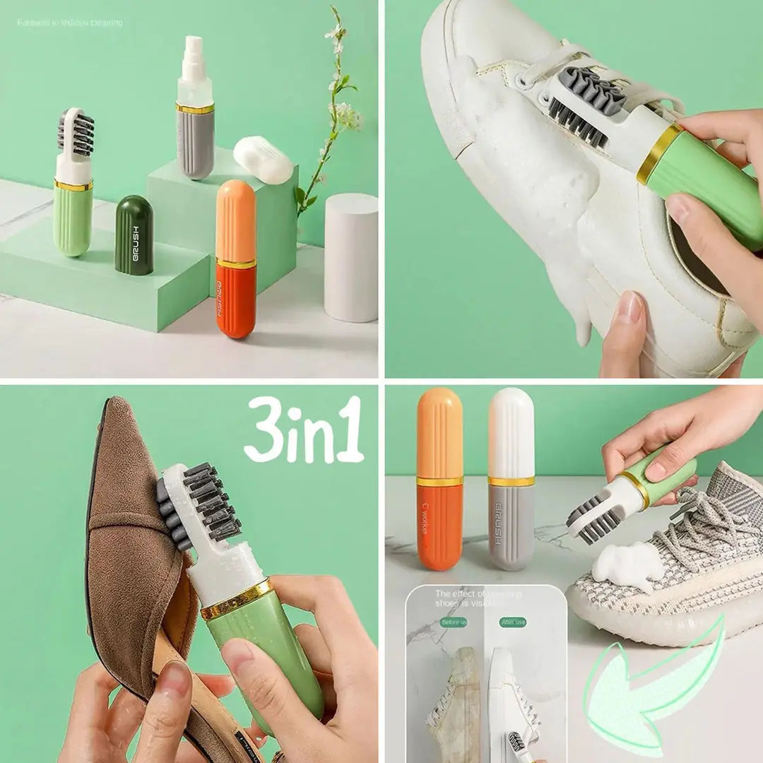 3in1 New Shoe Cleaning Brush with Spray bareera bazaar