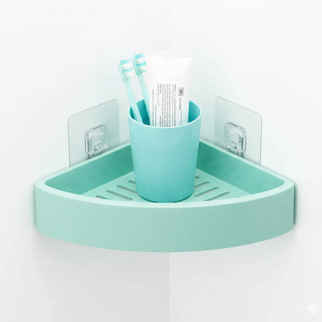 Multipurpose Corner Self Adhesive Plastic Rack bareera bazaar