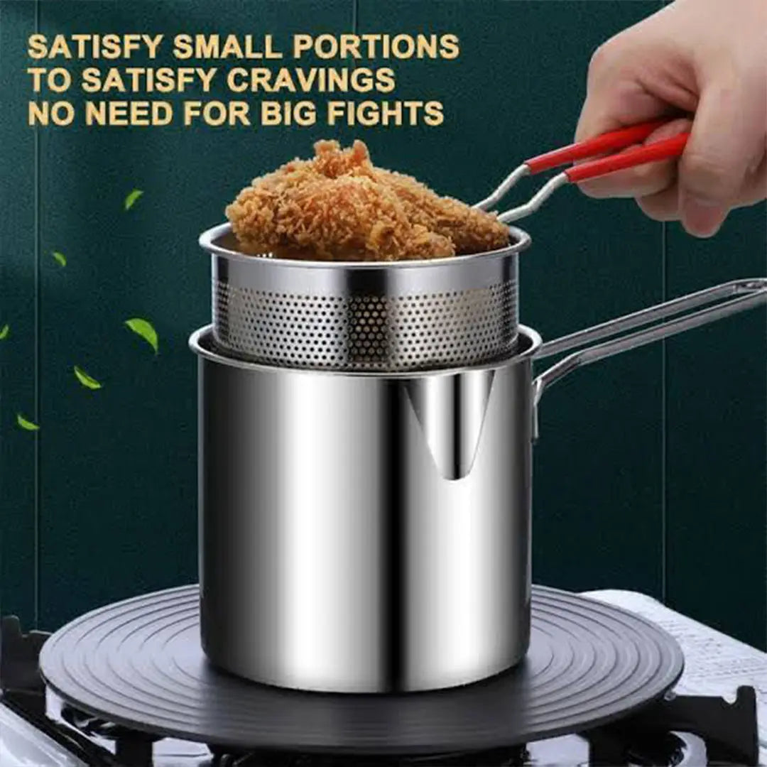 Double Layer Stainless Steel Deep Frying Pot bareera bazaar