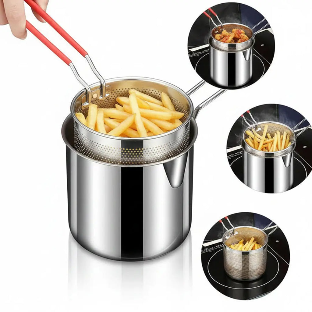 Double Layer Stainless Steel Deep Frying Pot bareera bazaar
