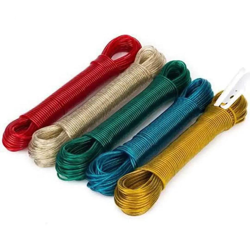 20 Meter PVC Wire Unbreakable Clothesline Rope bareera bazaar