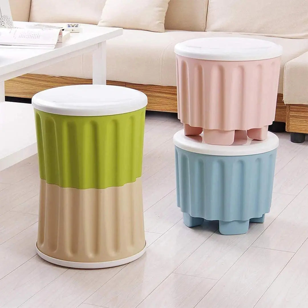 Colourful Drum Storage Kids Stool Box bareera bazaar
