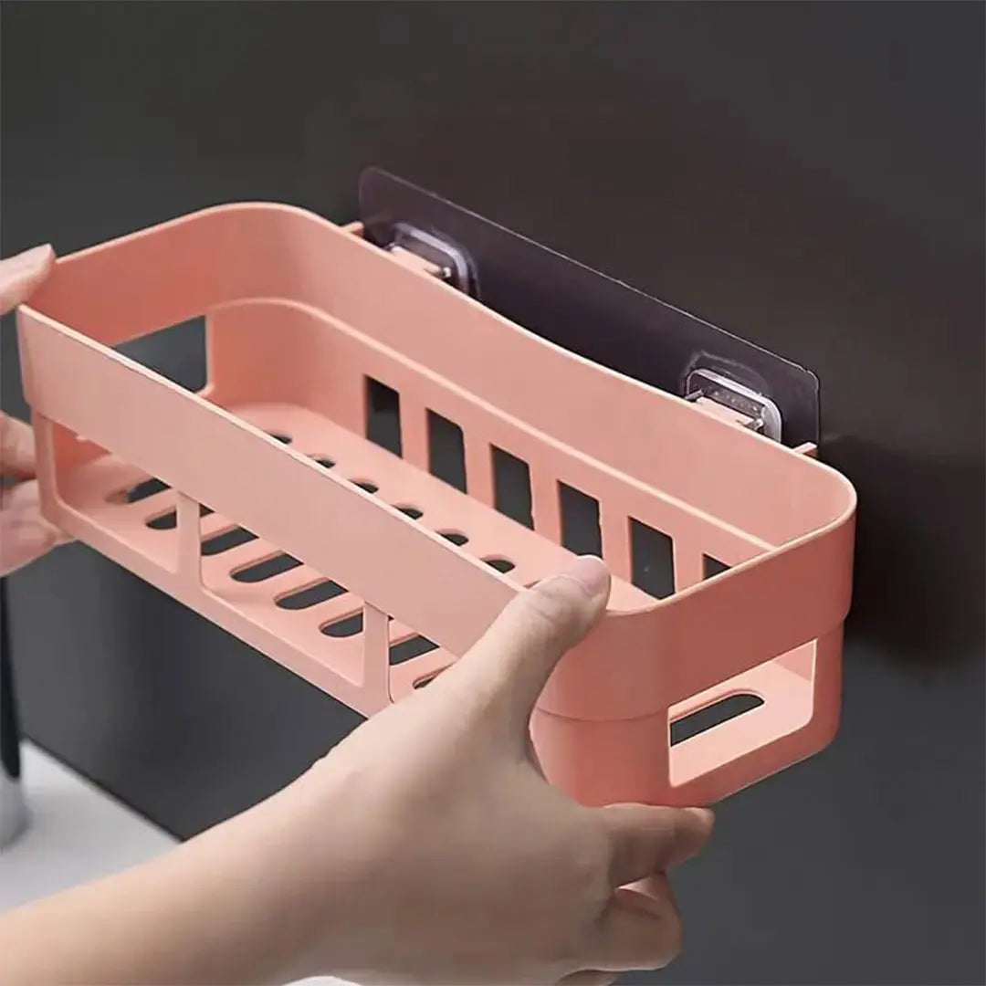 Multipurpose Shelf Self Adhesive Plastic Rack bareera bazaar