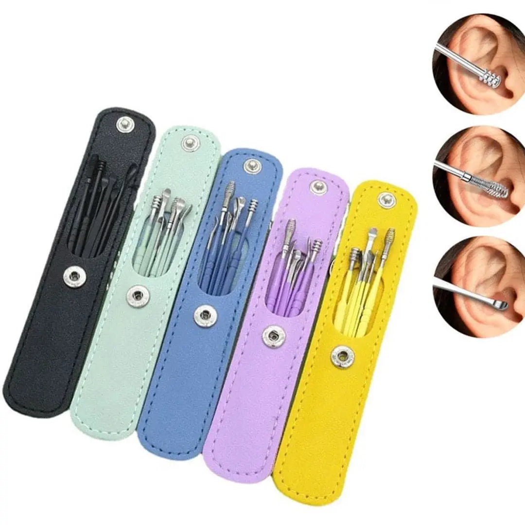 Set of 6pcs Ear Wax Cleaner Kit with Pouch bareera bazaar