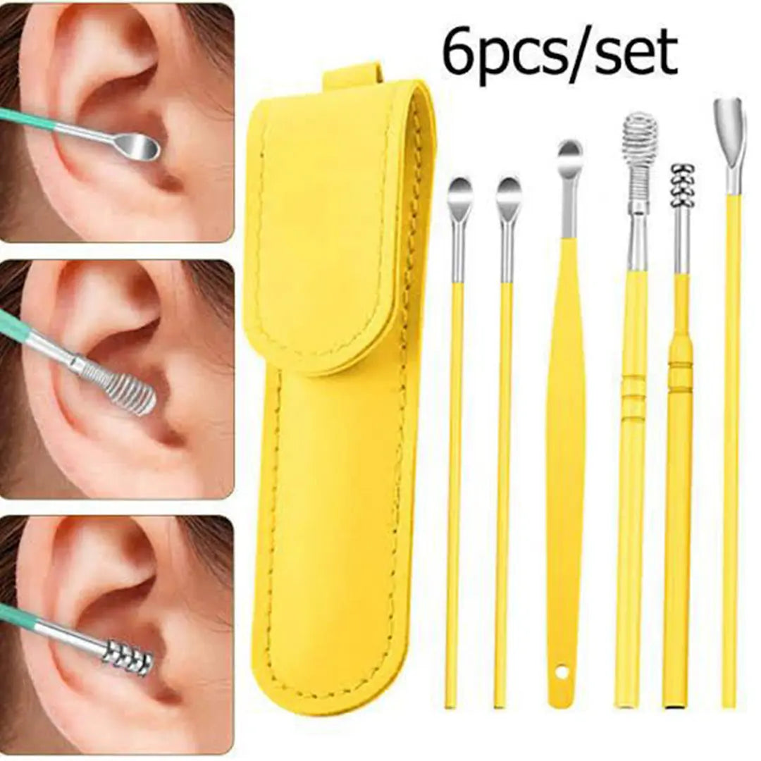 Set of 6pcs Ear Wax Cleaner Kit with Pouch bareera bazaar