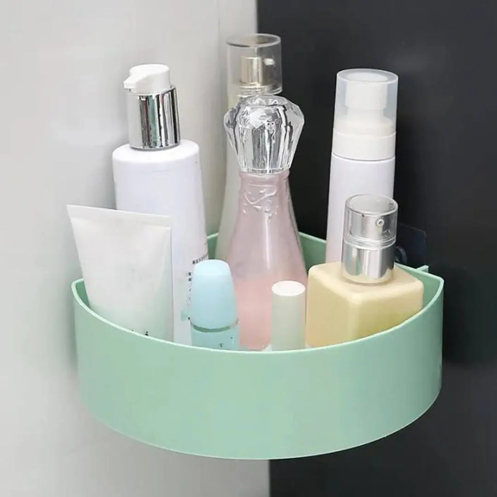 Multipurpose Corner Self Adhesive Plastic Rack bareera bazaar