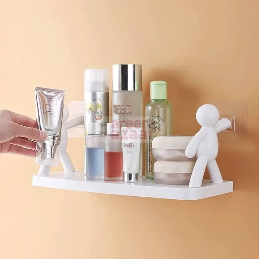 Self Adhesive Buddy Plastic Wall Shelf bareera bazaar