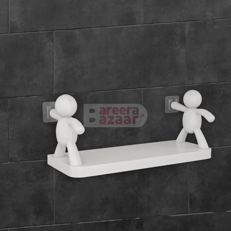 Self Adhesive Buddy Plastic Wall Shelf bareera bazaar