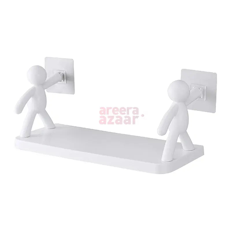 Self Adhesive Buddy Plastic Wall Shelf bareera bazaar