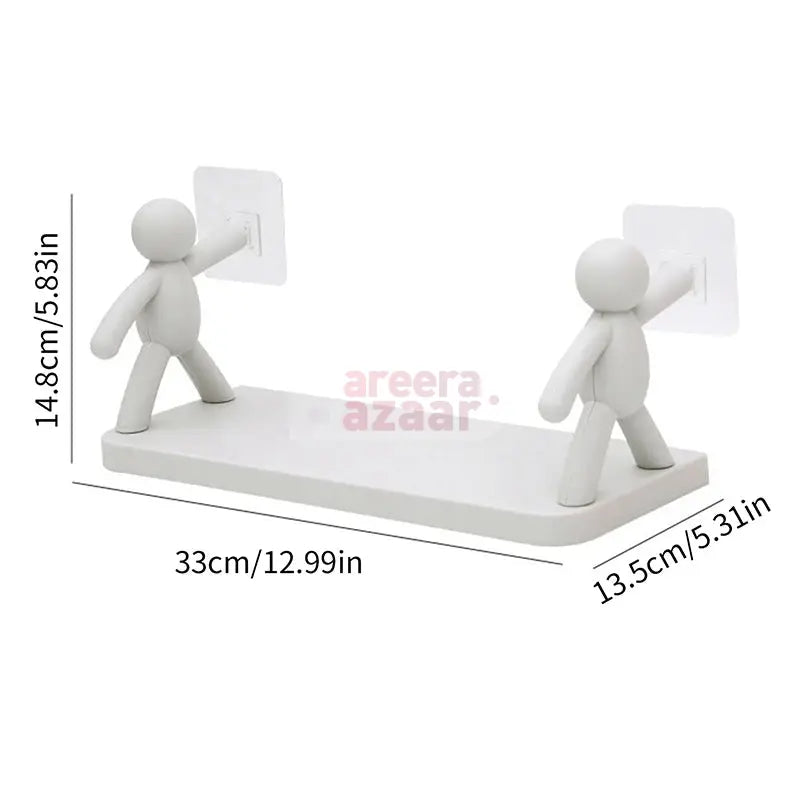 Self Adhesive Buddy Plastic Wall Shelf bareera bazaar