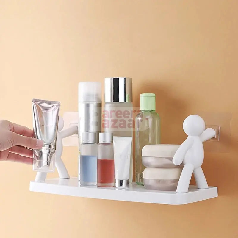 Self Adhesive Buddy Plastic Wall Shelf bareera bazaar