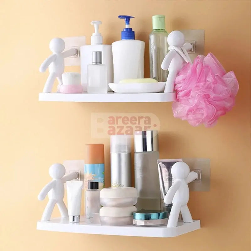 Self Adhesive Buddy Plastic Wall Shelf bareera bazaar