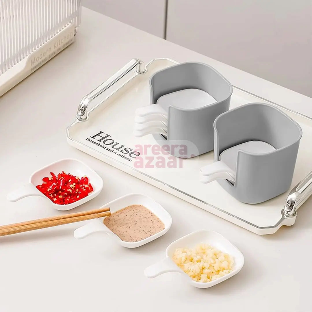 Set of 6pcs Small Tableware 5pcs Plates with 1 Holder Set bareera bazaar